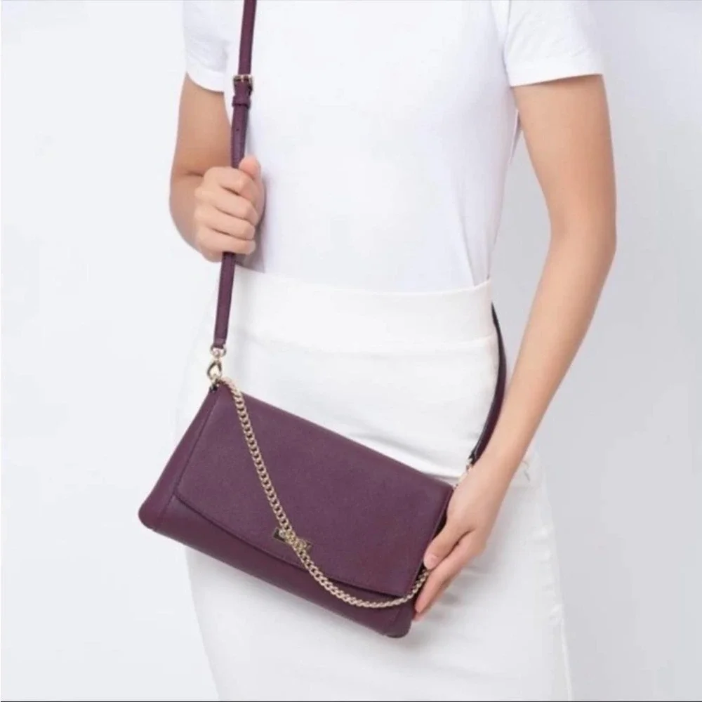 Kate Spade Laurel Way Greer Crossbody Bag in Plum - Picture 2 of 10